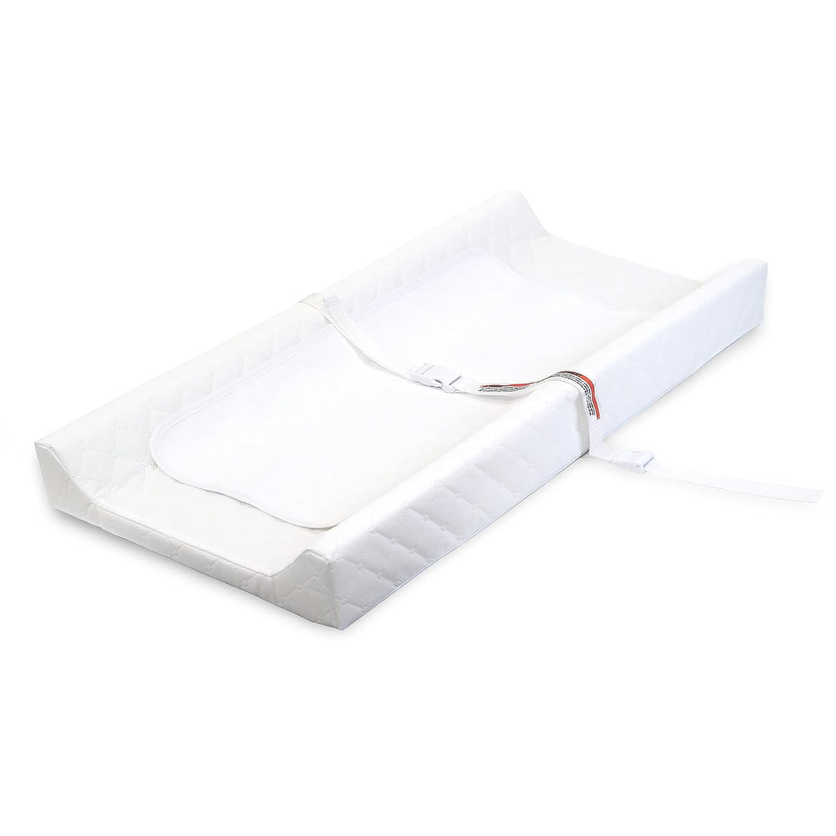 Contoured Changing Pad – Includes Waterproof Changing Liner and Safety Fastening Strap with Quick-Release Buckle