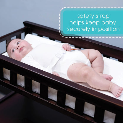 Contoured Changing Pad – Includes Waterproof Changing Liner and Safety Fastening Strap with Quick-Release Buckle