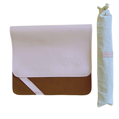 Leather Portable Changing Pad - Vegan Leather - Travel Baby Changing Mat - Multipurpose Portable Diaper Change Station Waterproof 14"x22"