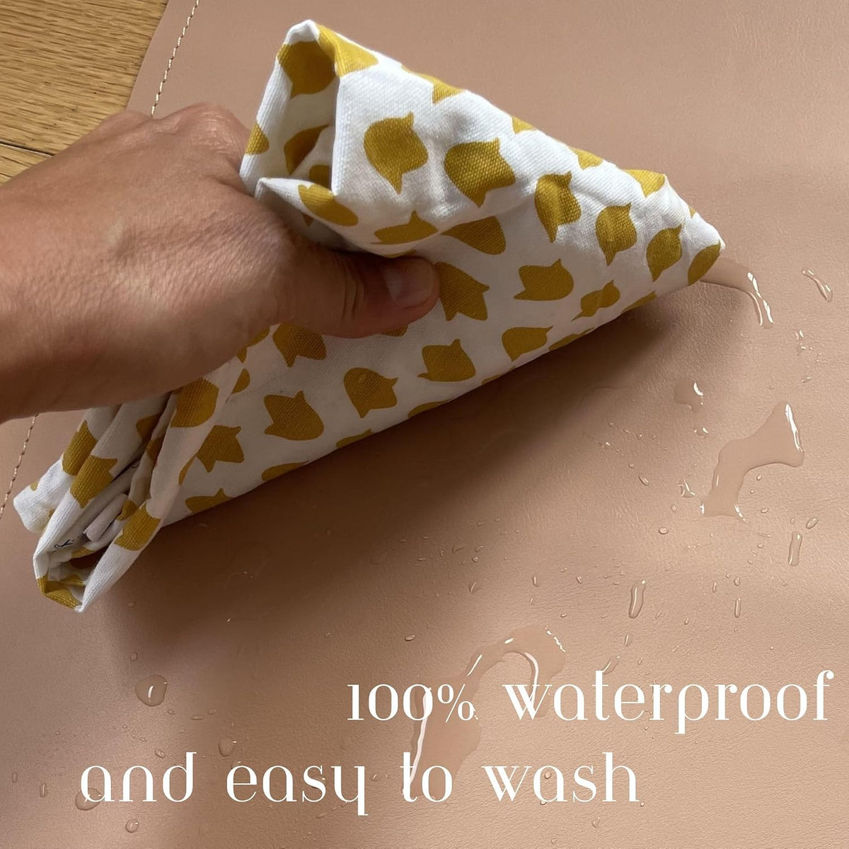Leather Portable Changing Pad - Vegan Leather - Travel Baby Changing Mat - Multipurpose Portable Diaper Change Station Waterproof 14"x22"