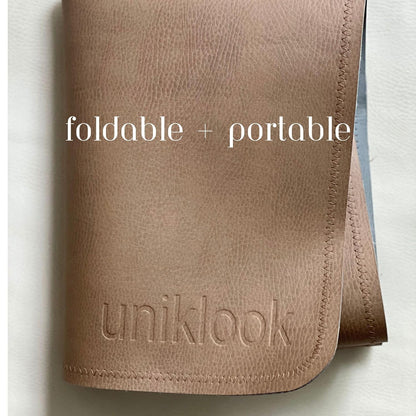 Leather Portable Changing Pad - Vegan Leather - Travel Baby Changing Mat - Multipurpose Portable Diaper Change Station Waterproof 14"x22"