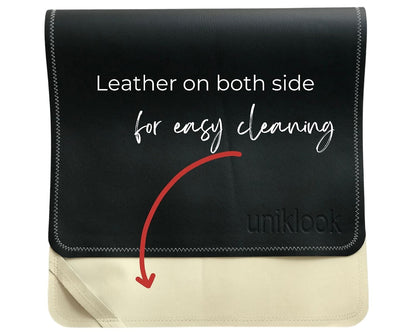 Leather Portable Changing Pad - Vegan Leather - Travel Baby Changing Mat - Multipurpose Portable Diaper Change Station Waterproof 14"x22"
