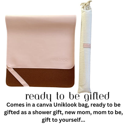 Leather Portable Changing Pad - Vegan Leather - Travel Baby Changing Mat - Multipurpose Portable Diaper Change Station Waterproof 14"x22"