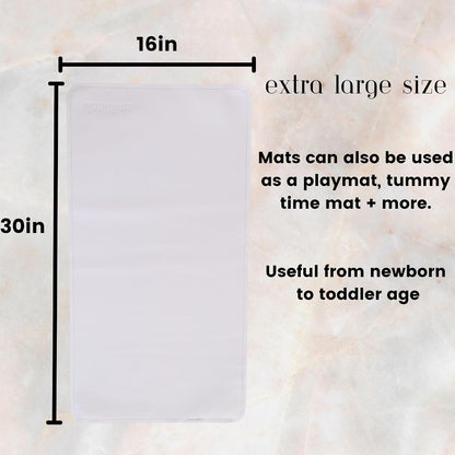 Leather Portable Changing Pad - Vegan Leather - Travel Baby Changing Mat - Multipurpose Portable Diaper Change Station Waterproof 14"x22"