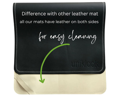 Leather Portable Changing Pad - Vegan Leather - Travel Baby Changing Mat - Multipurpose Portable Diaper Change Station Waterproof 14"x22"