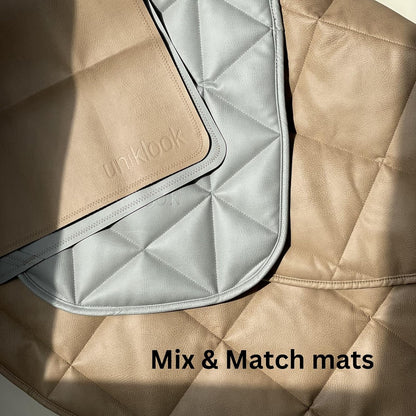 Leather Portable Changing Pad - Vegan Leather - Travel Baby Changing Mat - Multipurpose Portable Diaper Change Station Waterproof 14"x22"