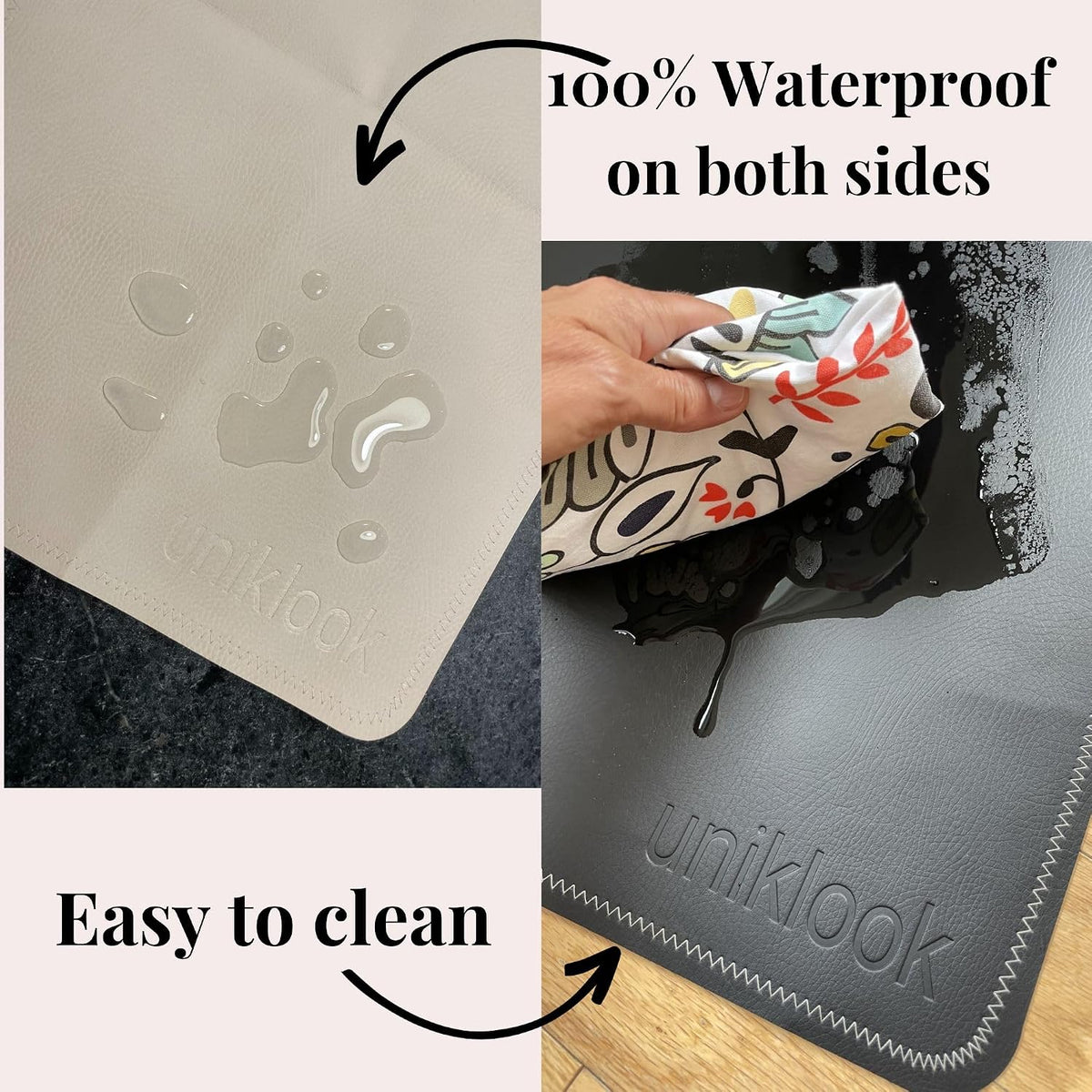 Leather Portable Changing Pad - Vegan Leather - Travel Baby Changing Mat - Multipurpose Portable Diaper Change Station Waterproof 14"x22"