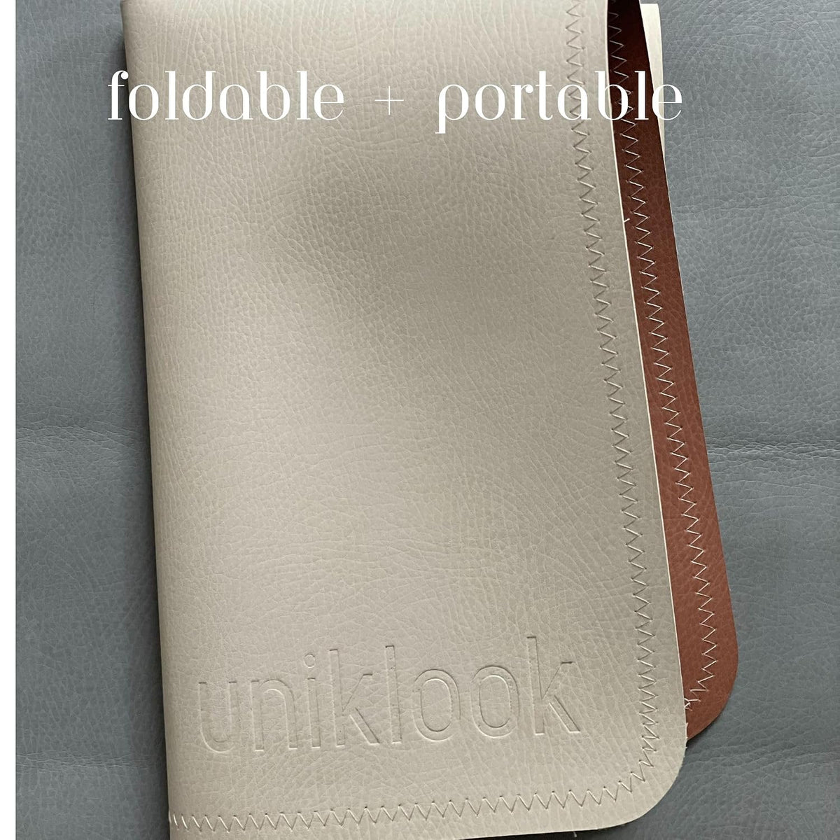 Leather Portable Changing Pad - Vegan Leather - Travel Baby Changing Mat - Multipurpose Portable Diaper Change Station Waterproof 14"x22"