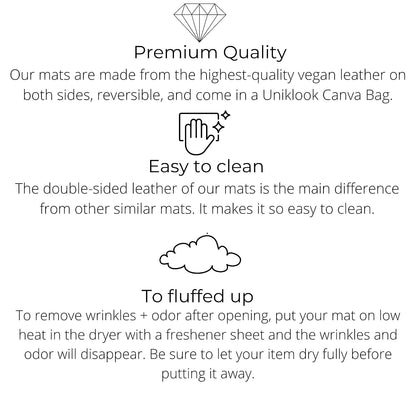 Leather Portable Changing Pad - Vegan Leather - Travel Baby Changing Mat - Multipurpose Portable Diaper Change Station Waterproof 14"x22"