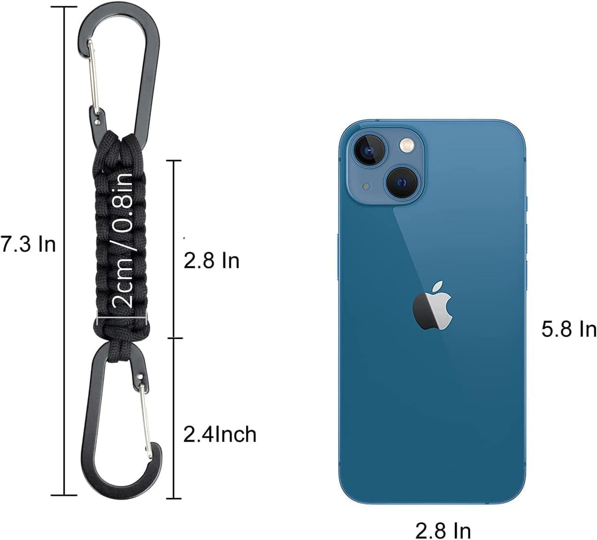 Paracord Keychain Carabiner Clip | D Ring Hanger Lanyard Hook