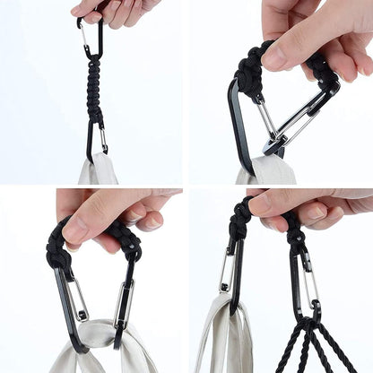 Paracord Keychain Carabiner Clip | D Ring Hanger Lanyard Hook