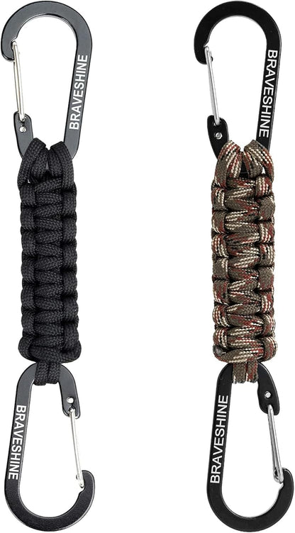 Paracord Keychain Carabiner Clip | D Ring Hanger Lanyard Hook