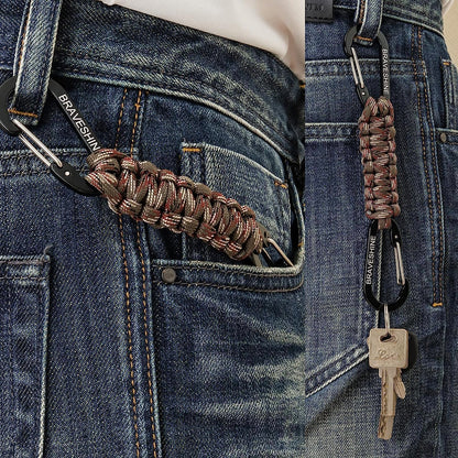 Paracord Keychain Carabiner Clip | D Ring Hanger Lanyard Hook
