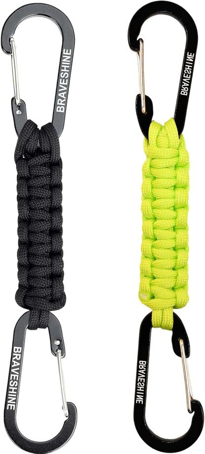 Paracord Keychain Carabiner Clip | D Ring Hanger Lanyard Hook