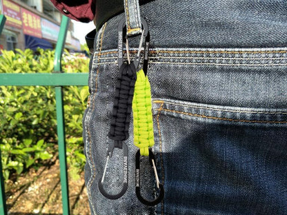 Paracord Keychain Carabiner Clip | D Ring Hanger Lanyard Hook