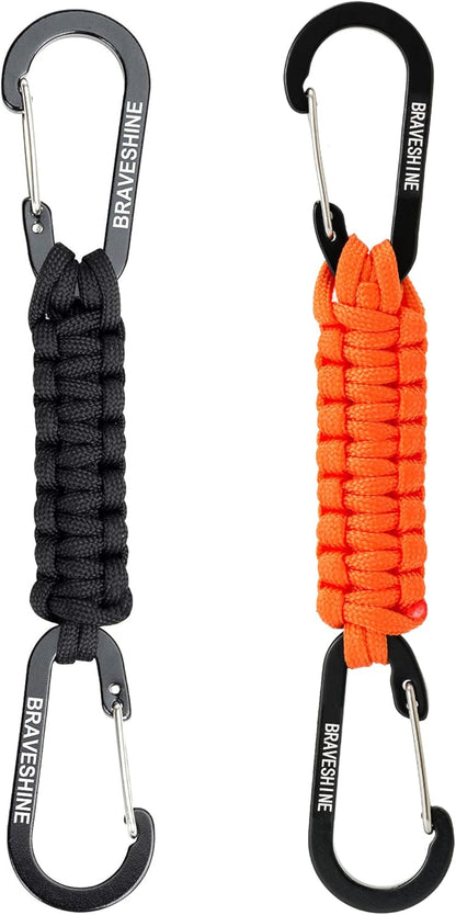 Paracord Keychain Carabiner Clip | D Ring Hanger Lanyard Hook