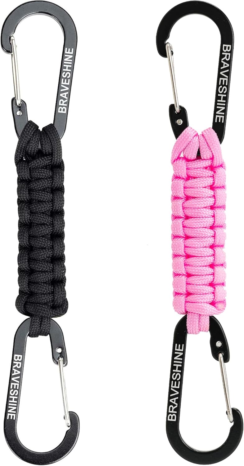 Paracord Keychain Carabiner Clip | D Ring Hanger Lanyard Hook