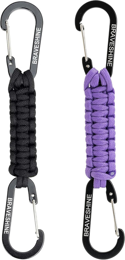 Paracord Keychain Carabiner Clip | D Ring Hanger Lanyard Hook