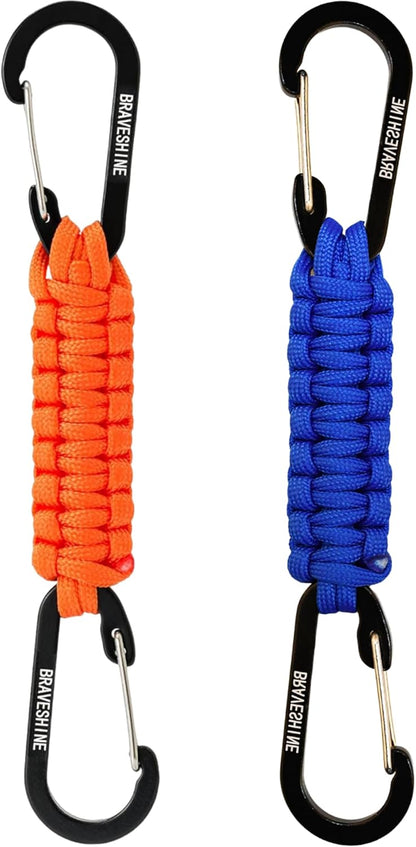 Paracord Keychain Carabiner Clip | D Ring Hanger Lanyard Hook