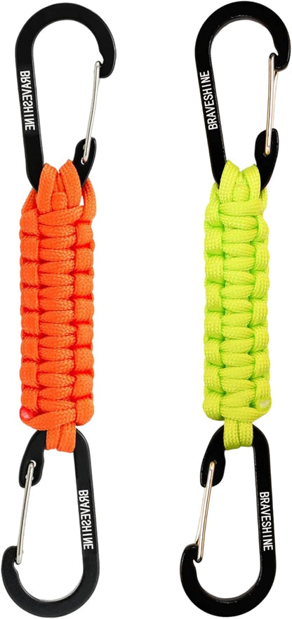 Paracord Keychain Carabiner Clip | D Ring Hanger Lanyard Hook