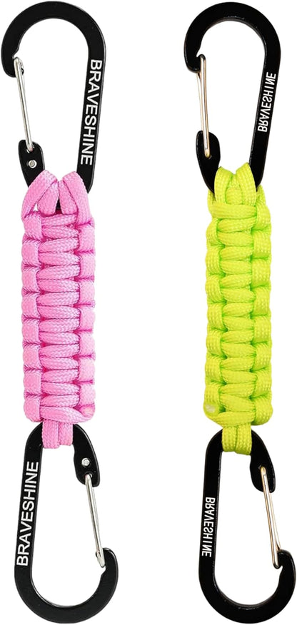 Paracord Keychain Carabiner Clip | D Ring Hanger Lanyard Hook