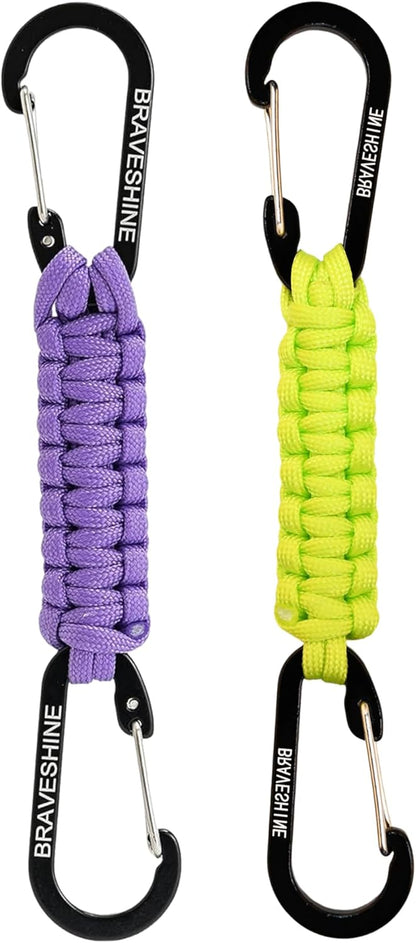 Paracord Keychain Carabiner Clip | D Ring Hanger Lanyard Hook