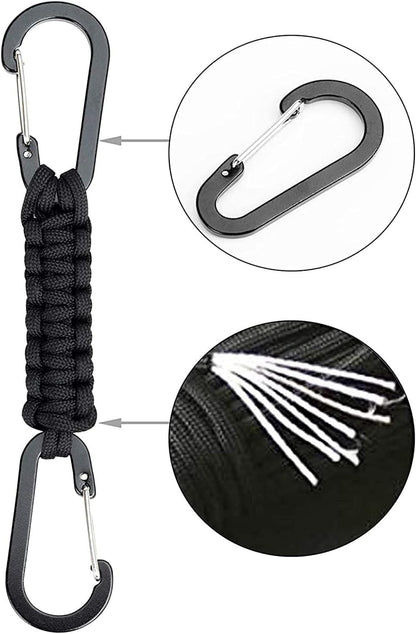 Paracord Keychain Carabiner Clip | D Ring Hanger Lanyard Hook