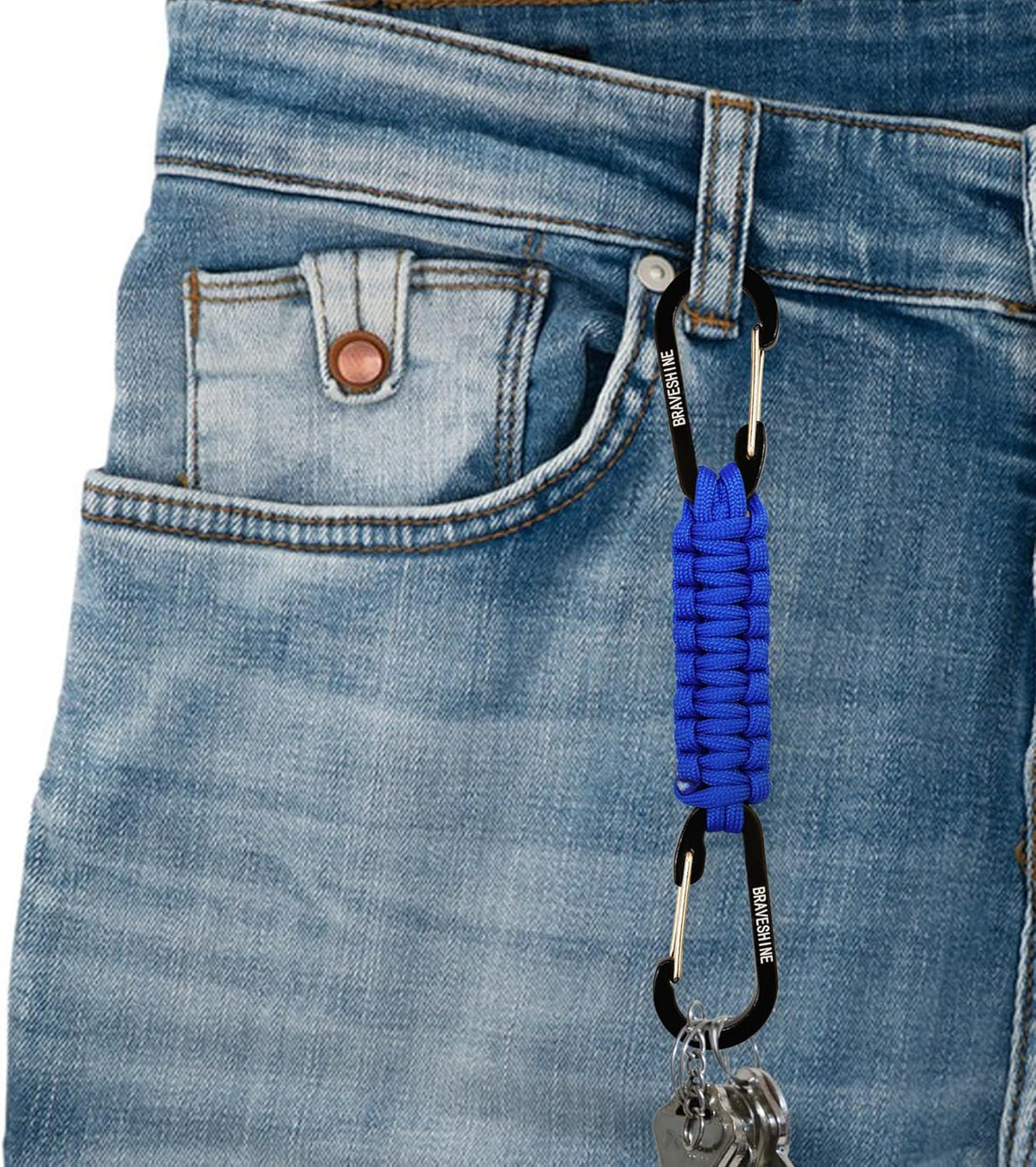 Paracord Keychain Carabiner Clip | D Ring Hanger Lanyard Hook