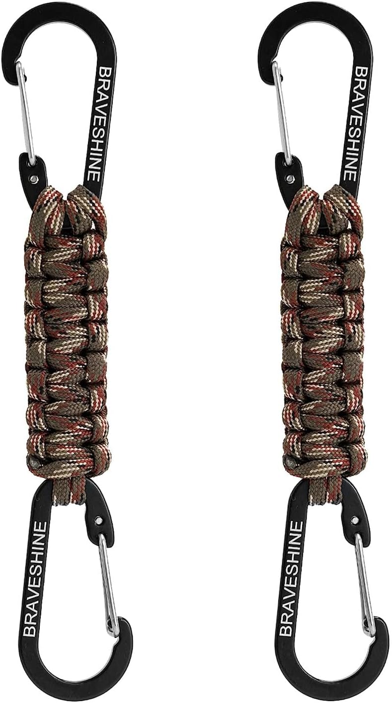 Paracord Keychain Carabiner Clip | D Ring Hanger Lanyard Hook