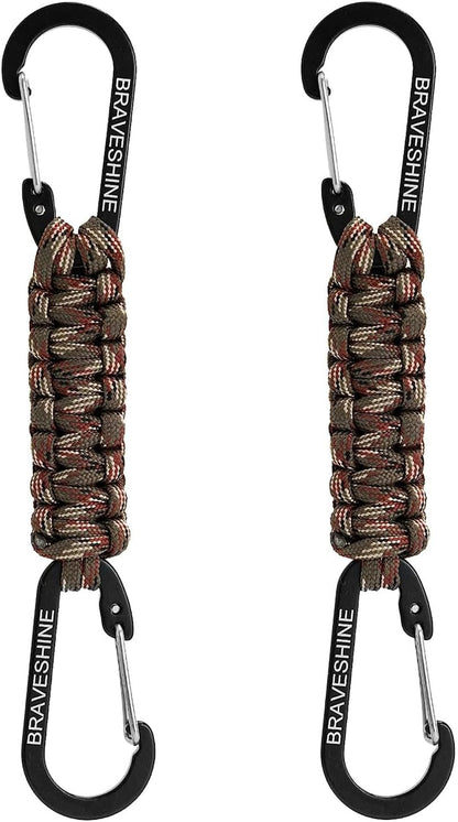 Paracord Keychain Carabiner Clip | D Ring Hanger Lanyard Hook