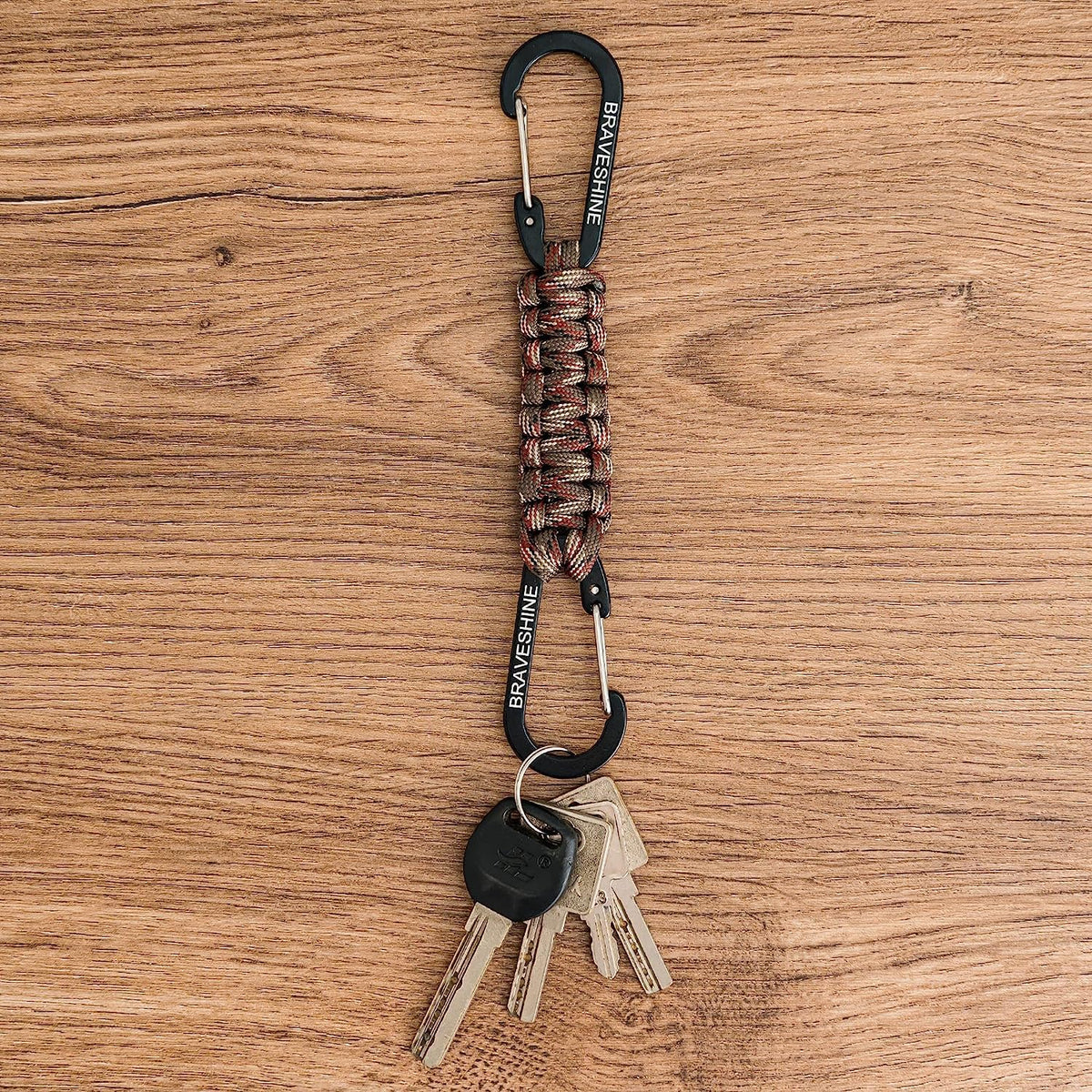 Paracord Keychain Carabiner Clip | D Ring Hanger Lanyard Hook