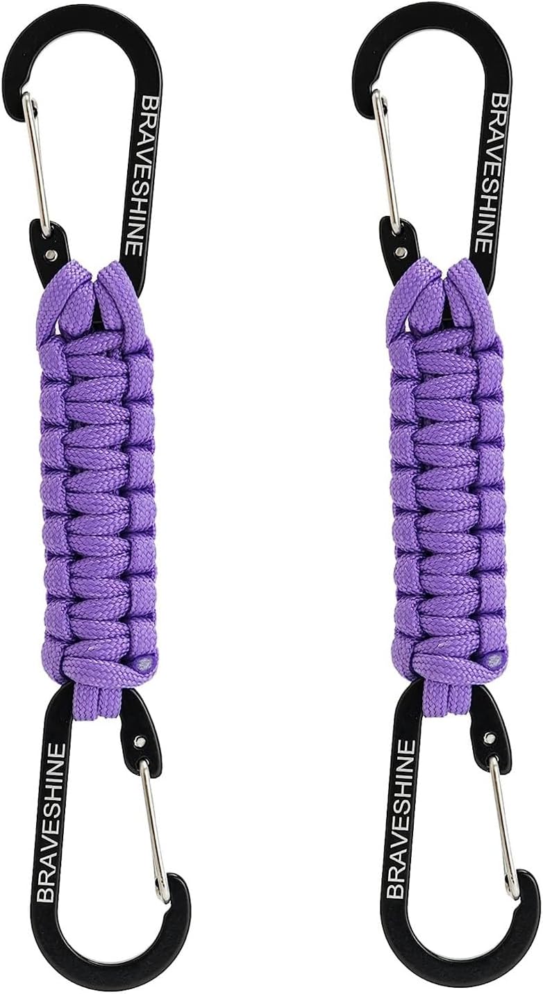 Paracord Keychain Carabiner Clip | D Ring Hanger Lanyard Hook