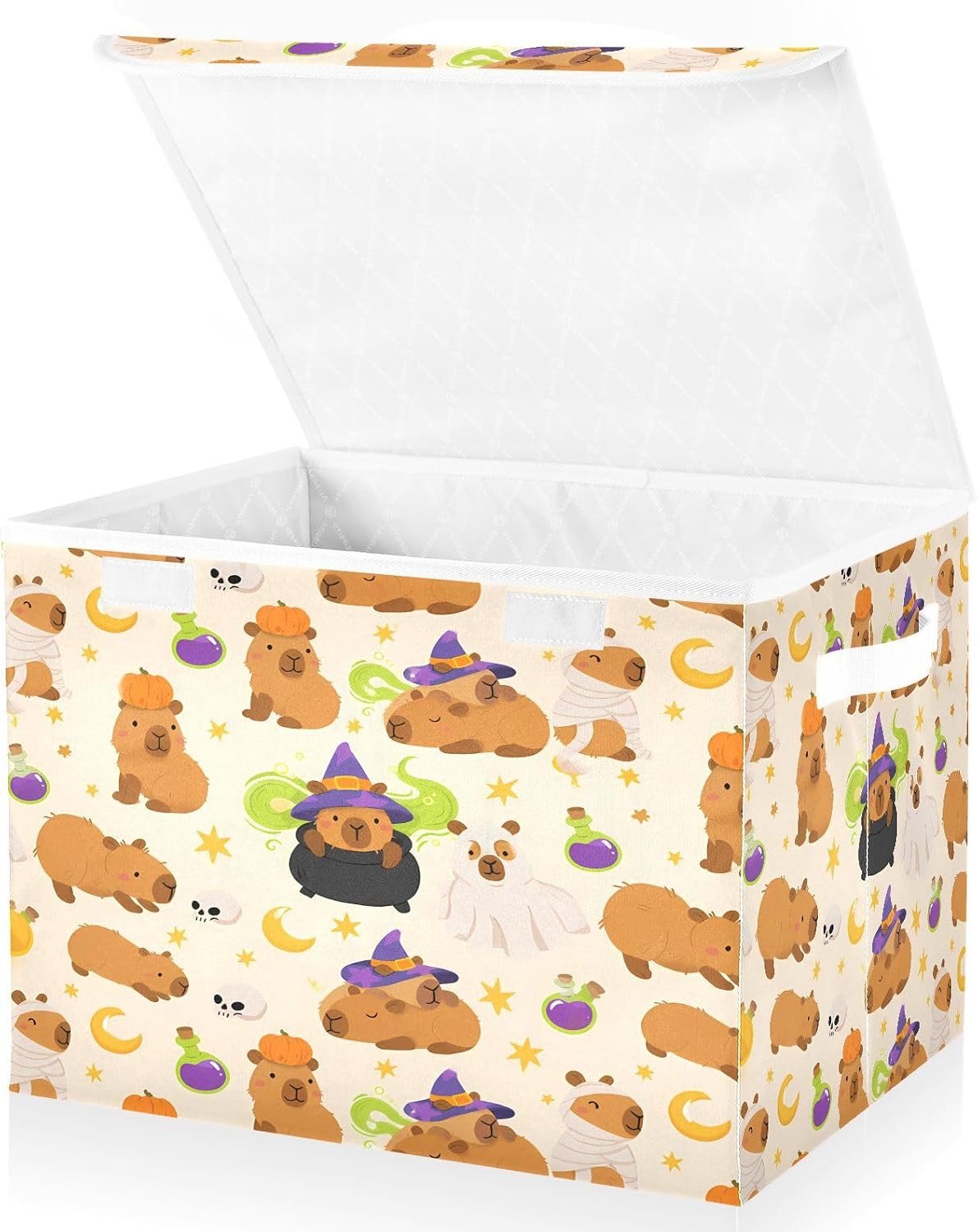 Large Storage Bin with Lid Foldable Toy Box, Pink Castle