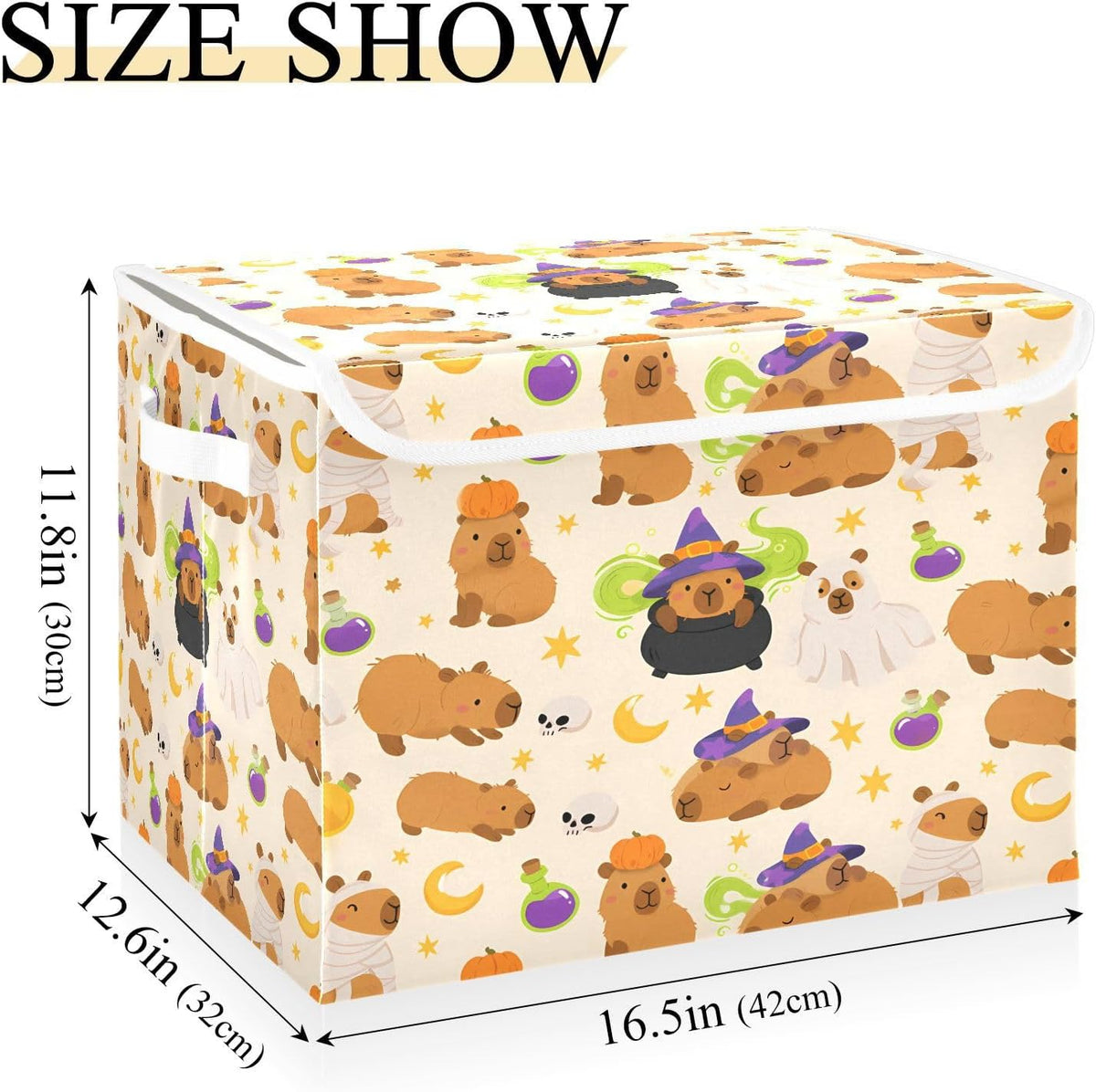 Large Storage Bin with Lid Foldable Toy Box, Pink Castle