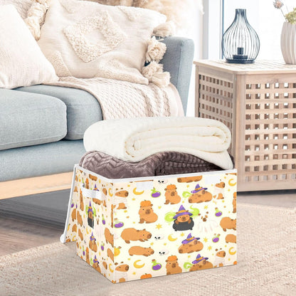 Large Storage Bin with Lid Foldable Toy Box, Pink Castle