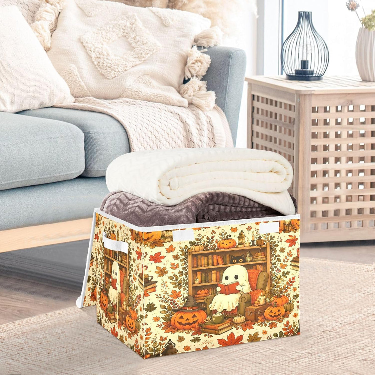 Large Storage Bin with Lid Foldable Toy Box, Pink Castle