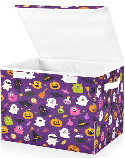 Large Storage Bin with Lid Foldable Toy Box, Pink Castle