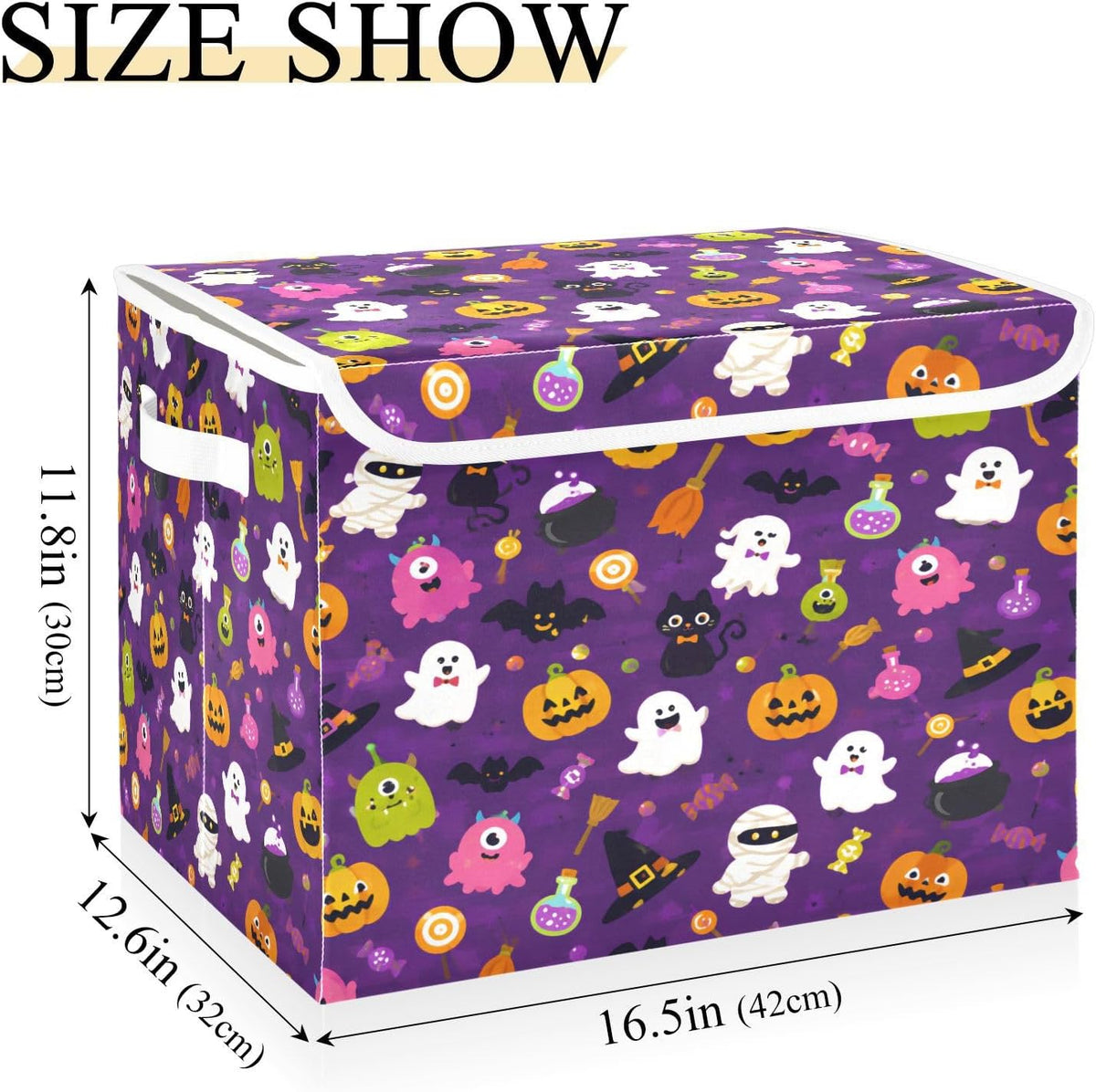 Large Storage Bin with Lid Foldable Toy Box, Pink Castle
