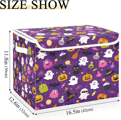 Large Storage Bin with Lid Foldable Toy Box, Pink Castle