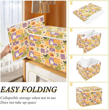 Large Storage Bin with Lid Foldable Toy Box, Pink Castle