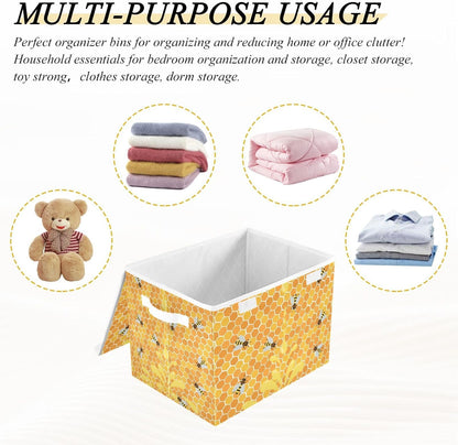 Large Storage Bin with Lid Foldable Toy Box, Pink Castle