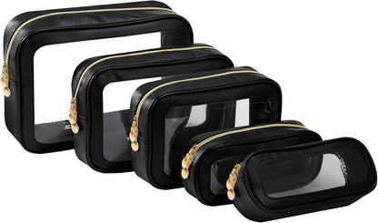Diaper Bag Organizer Pouch Set, Clear Organizer Bags, TSA Approved Toiletry Bag, Clear Waterproof Cosmetic Bags with Zipper, Purse Organizer Pouches, Travel Organizer Bags for Woman and Kids