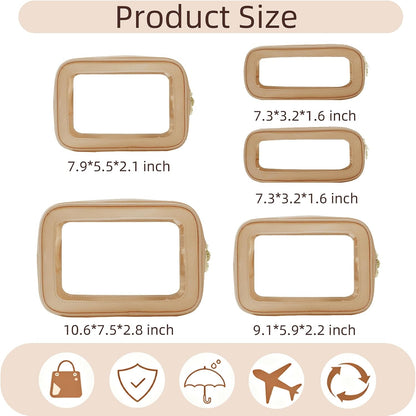 Diaper Bag Organizer Pouch Set, Clear Organizer Bags, TSA Approved Toiletry Bag, Clear Waterproof Cosmetic Bags with Zipper, Purse Organizer Pouches, Travel Organizer Bags for Woman and Kids