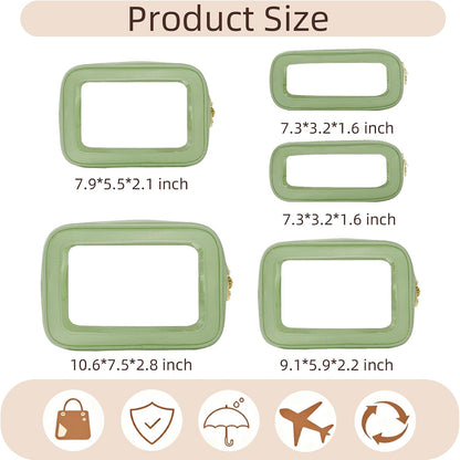 Diaper Bag Organizer Pouch Set, Clear Organizer Bags, TSA Approved Toiletry Bag, Clear Waterproof Cosmetic Bags with Zipper, Purse Organizer Pouches, Travel Organizer Bags for Woman and Kids
