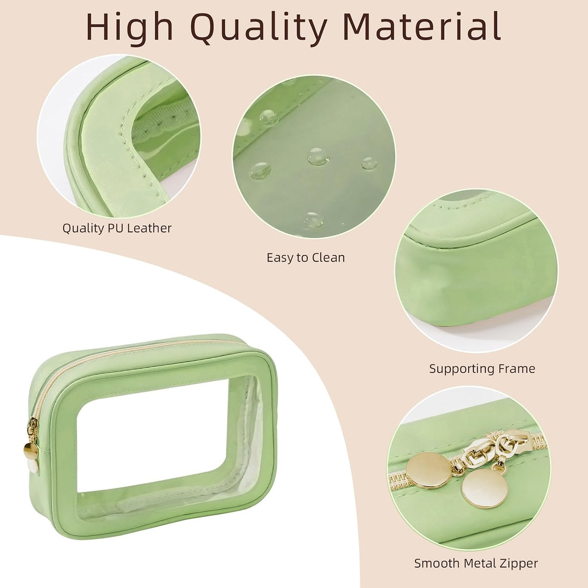 Diaper Bag Organizer Pouch Set, Clear Organizer Bags, TSA Approved Toiletry Bag, Clear Waterproof Cosmetic Bags with Zipper, Purse Organizer Pouches, Travel Organizer Bags for Woman and Kids