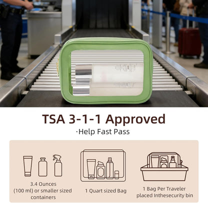 Diaper Bag Organizer Pouch Set, Clear Organizer Bags, TSA Approved Toiletry Bag, Clear Waterproof Cosmetic Bags with Zipper, Purse Organizer Pouches, Travel Organizer Bags for Woman and Kids