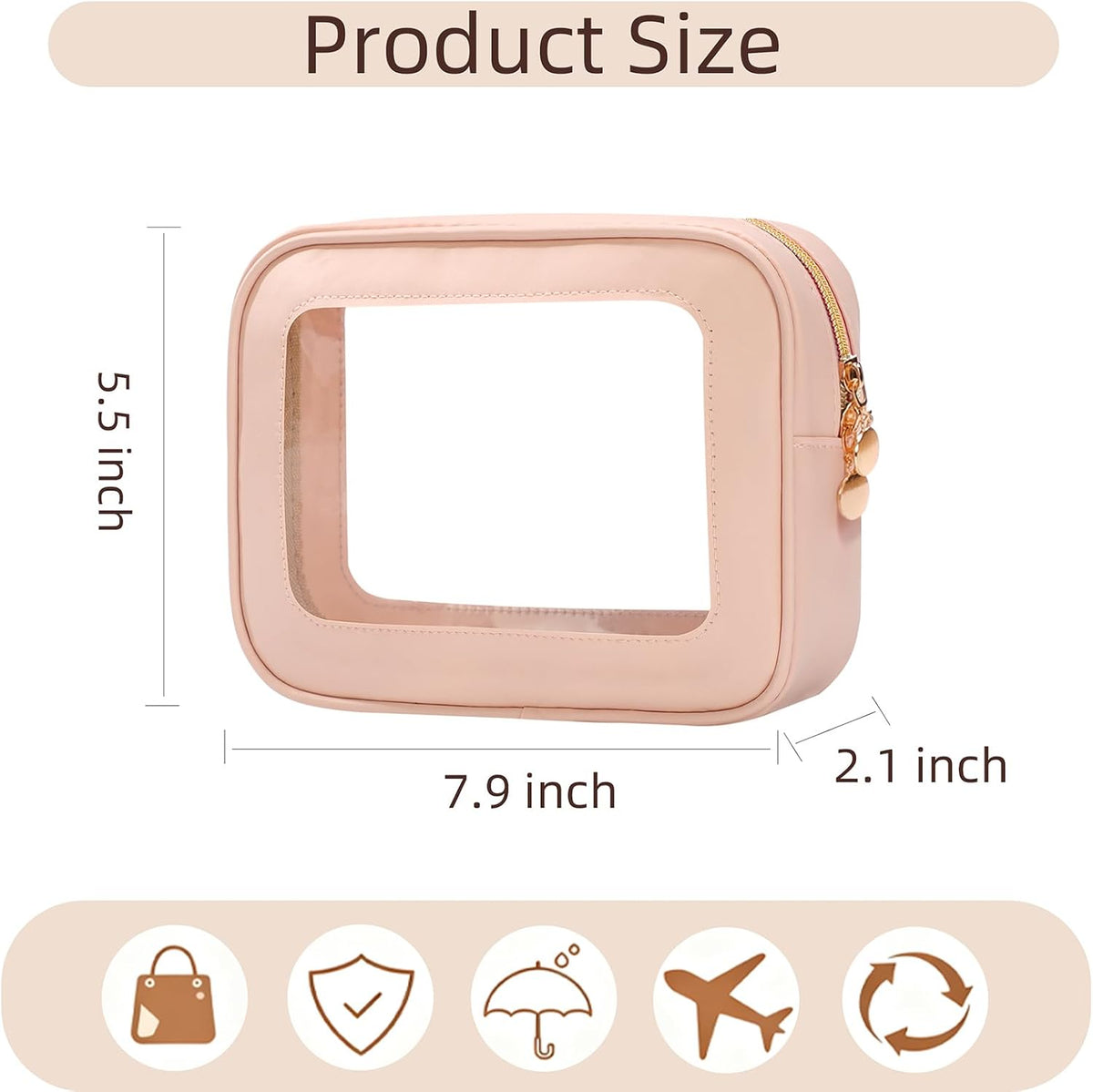 Diaper Bag Organizer Pouch Set, Clear Organizer Bags, TSA Approved Toiletry Bag, Clear Waterproof Cosmetic Bags with Zipper, Purse Organizer Pouches, Travel Organizer Bags for Woman and Kids