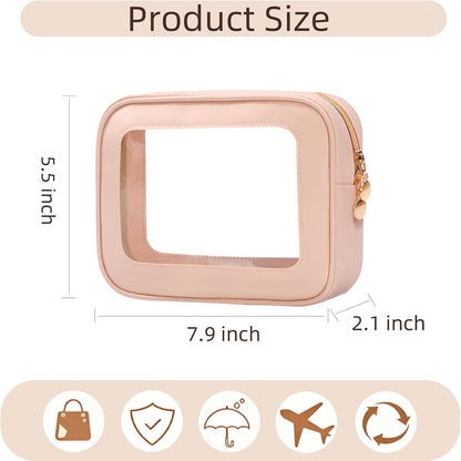 Diaper Bag Organizer Pouch Set, Clear Organizer Bags, TSA Approved Toiletry Bag, Clear Waterproof Cosmetic Bags with Zipper, Purse Organizer Pouches, Travel Organizer Bags for Woman and Kids