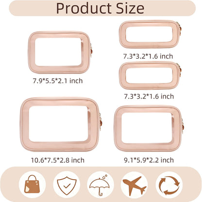 Diaper Bag Organizer Pouch Set, Clear Organizer Bags, TSA Approved Toiletry Bag, Clear Waterproof Cosmetic Bags with Zipper, Purse Organizer Pouches, Travel Organizer Bags for Woman and Kids