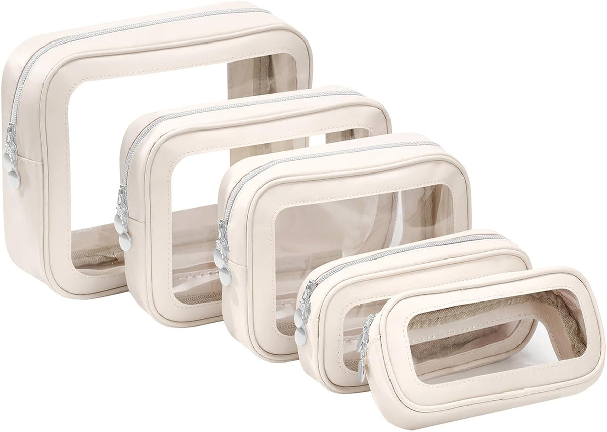 Diaper Bag Organizer Pouch Set, Clear Organizer Bags, TSA Approved Toiletry Bag, Clear Waterproof Cosmetic Bags with Zipper, Purse Organizer Pouches, Travel Organizer Bags for Woman and Kids
